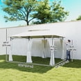 thumbnail image 3 of Outsunny 10' x 13' Double Roof Patio Gazebo with Curtains, Cream White, 3 of 10