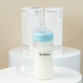 thumbnail image 1 of Yooforea Silicone Coated Glass Baby Bottle, 6M+ Fast Flow Nipple I Anti-Colic, Wide Neck, Stable Base I Medical-Grade Silicone Coating Shatter Protection, BPA BPS PVC Free (270 ML/9 OZ-Fog), 1 of 5