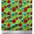 thumbnail image 1 of Soimoi Poly Georgette Fabric Bone,Floral & Skull Halloween Print Sewing Fabric Yard 52 Inch Wide, 1 of 3