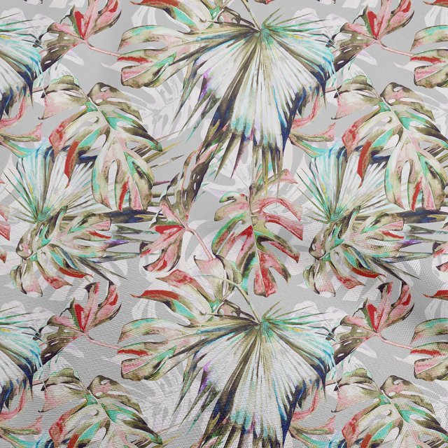 oneOone Cotton Silk Multicolor Fabric Leaves Sewing Craft Projects Fabric Prints By Yard 42 Inch Wide