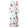 thumbnail image 4 of Leutsin Femmes Automne V-Cou Casual Impression en Vrac Confortable Robe à Manches Longues, 4 of 5