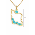 thumbnail image 5 of Iran Map 18K Gold-Plated Pendant Necklace with Turquoise Enamel Inlay, 18" Chain and Gift Box Included, 5 of 5