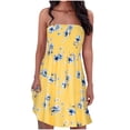 thumbnail image 1 of Pompotops Robe Sans Bretelles à Bande Élastique Style Bohème pour Femme Robes Robe Sans Manches à Imprimé Floral, 1 of 8