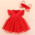 thumbnail image 1 of Robe d'Été pour Filles à Manches à Volants, Robes Tutu pour Tout-Petites, Robe pour Petites Filles, Robe en Tulle pour Filles 0-3 Mois, 1 of 8