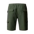 thumbnail image 4 of Mens Shorts Casual Solid Color Pocket High Waist Drawstring Knee Length Shorts Pants with Multi Pockets, 4 of 5