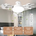 thumbnail image 4 of Drone Fan Light 4 Fan With Lights New Plug In Ceiling Fan 20" Ceiling Remote 60W 3 Color Dimmable LED 4 Styles For Living Room, 4 of 8