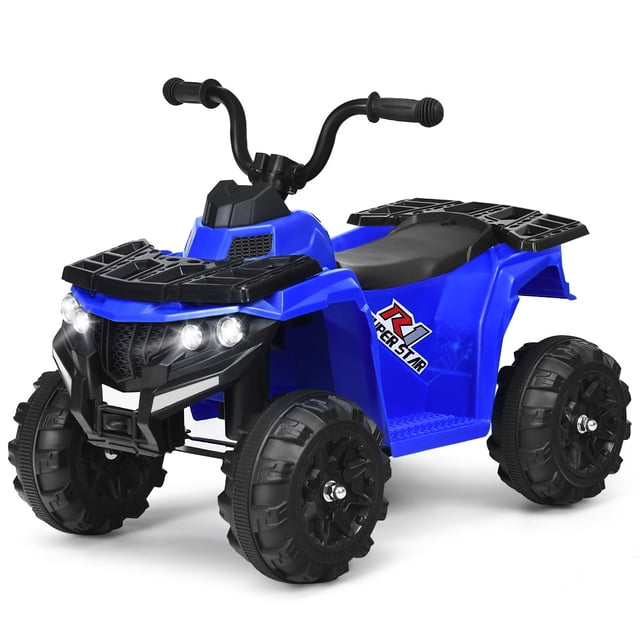 Gymax Kids Ride On Car 6V Battery Powered ATV w/4 Anti-skid Wheels Music Player Blue
