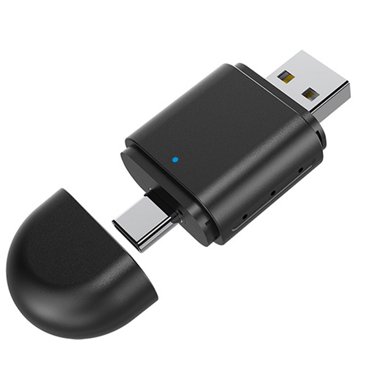 2-in-1 Wireless Carplay Android Auto Adapter Smart AI Box Dongle Support USB&Type-C Wired to Wireless Adapter