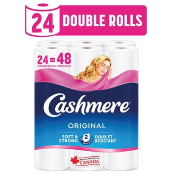 Cashmere Toilet Paper, Hypoallergenic and Septic Safe, 24 Double Rolls = 48 Single Rolls