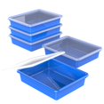 thumbnail image 1 of Storex Flat Storage Tray with Lid, Letter Size, 10 x 13 x 3 Inches, Blue, 5-Pack, 1 of 1