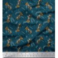thumbnail image 1 of Soimoi Moss Georgette Fabric Star,Knife & Circus Dog Cartoon Print Fabric by Yard 42 Inch Wide, 1 of 3