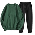 thumbnail image 2 of Yuyuzo Sweatsuits for Women Crewneck Sweatshirts Jogger Sweatpants 2 Piece Outfits Color Block Tracksuits, 2 of 6