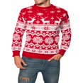 thumbnail image 2 of Chandails de Noël Assortis pour la Famille Manches Longues Col Rond Flocon de Neige Pulls Tricotés de Vacances, 2 of 7