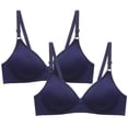 thumbnail image 1 of Womens Lace Bralettes No Underwire Bra Feature V-Neck Padded Bra Style W-220 Blue S, 1 of 6