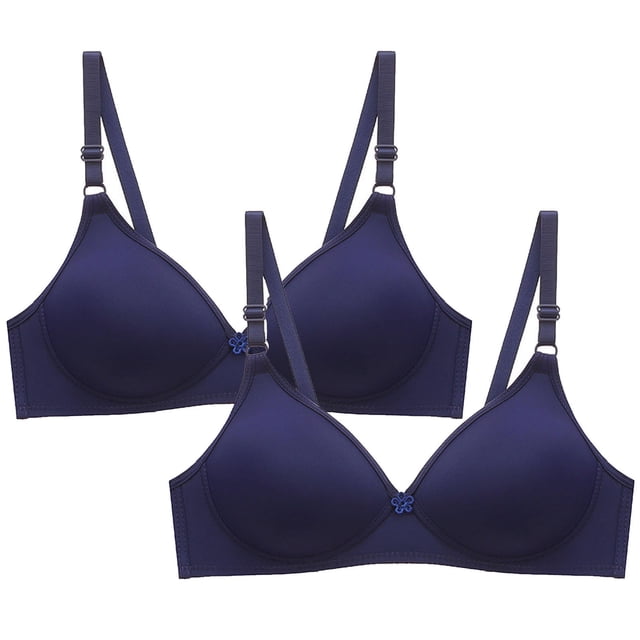 Womens Lace Bralettes No Underwire Bra Feature V-Neck Padded Bra Style W-220 Blue S
