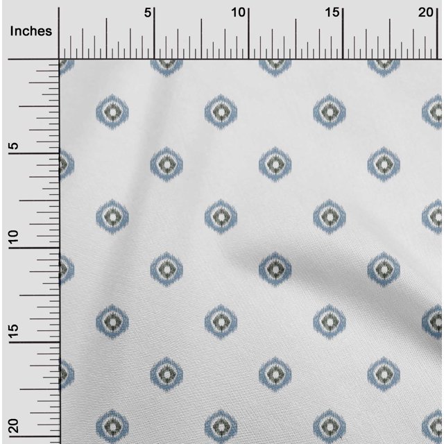 oneOone Cotton Flex Fabric Circle Ikat Print Fabric By Yard 40 Inch Wide