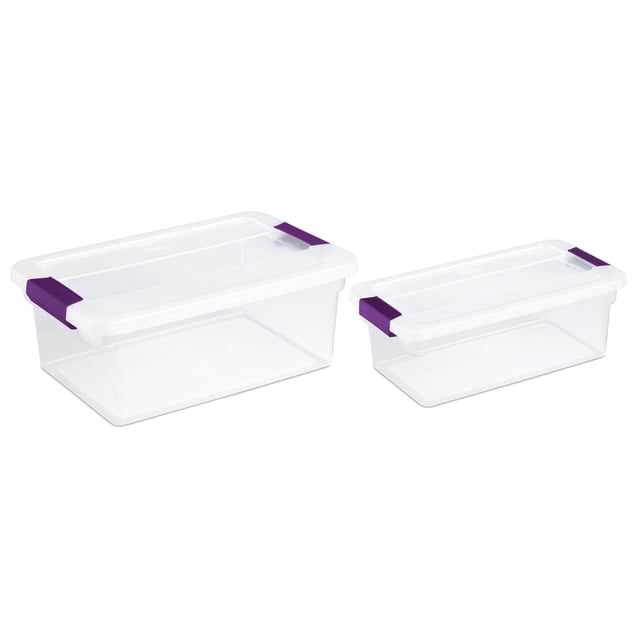 Sterilite Bac de Rangement de 15 Pintes, Lot de 12, et Bac de Rangement de 6 Pintes, Lot de 12