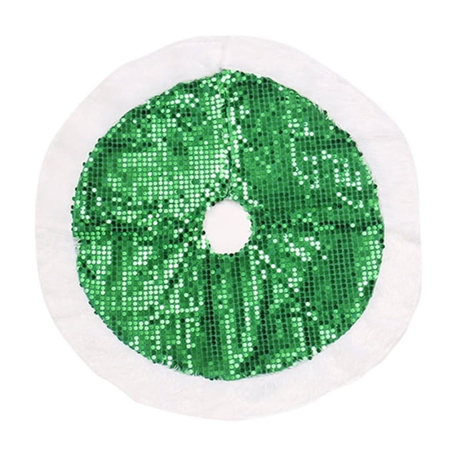 Christmas Tree Skirt 31.49 in Round Red Yellow Green Pink Brown Cloth Holiday Decoration for Tree Base