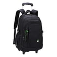 thumbnail image 3 of Bunblic Rolling Backpack Trolley Suitcase Portable Multifunctional Removable Trolley Computer Bag Wheeled Laptop Backpack for Camping Green 2 Small Wheels, 3 of 8