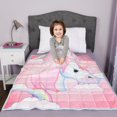 thumbnail image 4 of Couverture lestée 5 lb pour enfant Émoji Licorne, 4 of 5