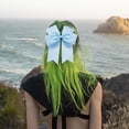 thumbnail image 4 of Iumwxz 6-inch Ribbed Satin Fishtail Double Layered Ribbon Bow Hair Clip For Children's Hair Accessories Hair Clip, 4 of 7