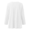 thumbnail image 4 of Breezora Tunique à Col Rond Oversize pour Femmes, Manches Longues, Chemise Rayée, Blouse Douce à Coupe Ample, Tenue Décontractée Décontractée, Confort Quotidien 2026, Taille M, Blanc, 4 of 5