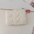 thumbnail image 1 of Stylish Striped Woolen Knitted Cosmetic Bag, Multi-functional Portable Coin Purse with Zipper, Easy-Clean Ins-Style Pencilcase,White, 1 of 8