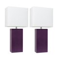 thumbnail image 1 of Elegant Designs 2 Pack Modern Leather Table Lamps with White Fabric Shades, 1 of 3