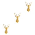 thumbnail image 3 of Decodeary Self Adhesive 3D Deer Head Mirror Wall Sticker For Easy Application gold S 3Set, 3 of 6