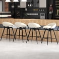 thumbnail image 2 of Gymax 25'' Upholstered Bar Stools Set of 4 w/ Footrest Backrest & Metal Frame Beige, 2 of 10