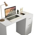 thumbnail image 4 of Madesa Compact Computer Desk Study Table for Small Spaces Home Office 43 Inch Student Laptop PC Writing Desks with Storage and Drawer, Modern Ergonomic Gaming  Workstation - White, 4 of 5
