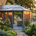 thumbnail image 3 of Gazebo Penguin Florence Solarium 12 Ft X 18 Ft Polycarbonate Roof - Slate, 3 of 16