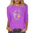thumbnail image 1 of Blouses pour Femmes T-Shirt Imprimé Blouse à Manches 3/4 Col Rond Décontracté, Blouses pour Femmes T-Shirts pour Femmes, Blouses pour Femmes Décontractées, 1 of 3