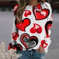 thumbnail image 1 of Qertyioot T-Shirt Graphique de la Saint-Valentin pour Femmes à Manches Longues, Pull Fin Imprimé Décontracté Col Rond, 1 of 5
