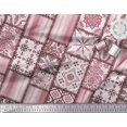 thumbnail image 2 of Soimoi Velvet Fabric Paisley,Mandala & Quatrefoil Patchwork Print Sewing Fabric Yard 58 Inch Wide, 2 of 3