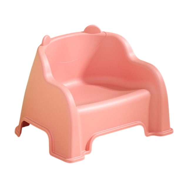 Pink Kids Stool With Backrest Stackable Plastic Seat Mini Chair For Home Playroom Stackable Kids Stool Ergonomic Design Skidproof Base 12.99 X 10.55 X 9.37 Inches