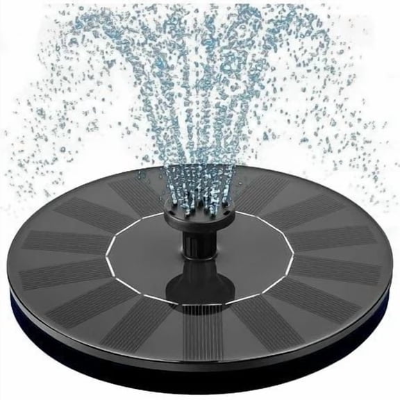 Vruelia Pompe de Fontaine Solaire pour Bain d'Oiseaux, Fontaine Solaire avec 6 Embouts, Pompe de Fontaine Autoportante Flottante à Énergie Solaire pour Bain d'Oiseaux, Jardin, Étang, Piscine, Extérieur