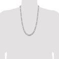 thumbnail image 2 of Diamond2Deal 925 Sterling Silver Rhodium-plated 7.75 mm Figaro Chain Necklace for Mens 26", 2 of 7