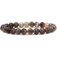 thumbnail image 1 of Natural Botswana Agate Gemstone 8mm Round Beads Stretch Bracelet 7 Inch, 1 of 5