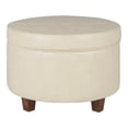thumbnail image 1 of HomePop Ottomane de Rangement Grande en Similicuir de Style Transitionnel, Crème, 1 of 11
