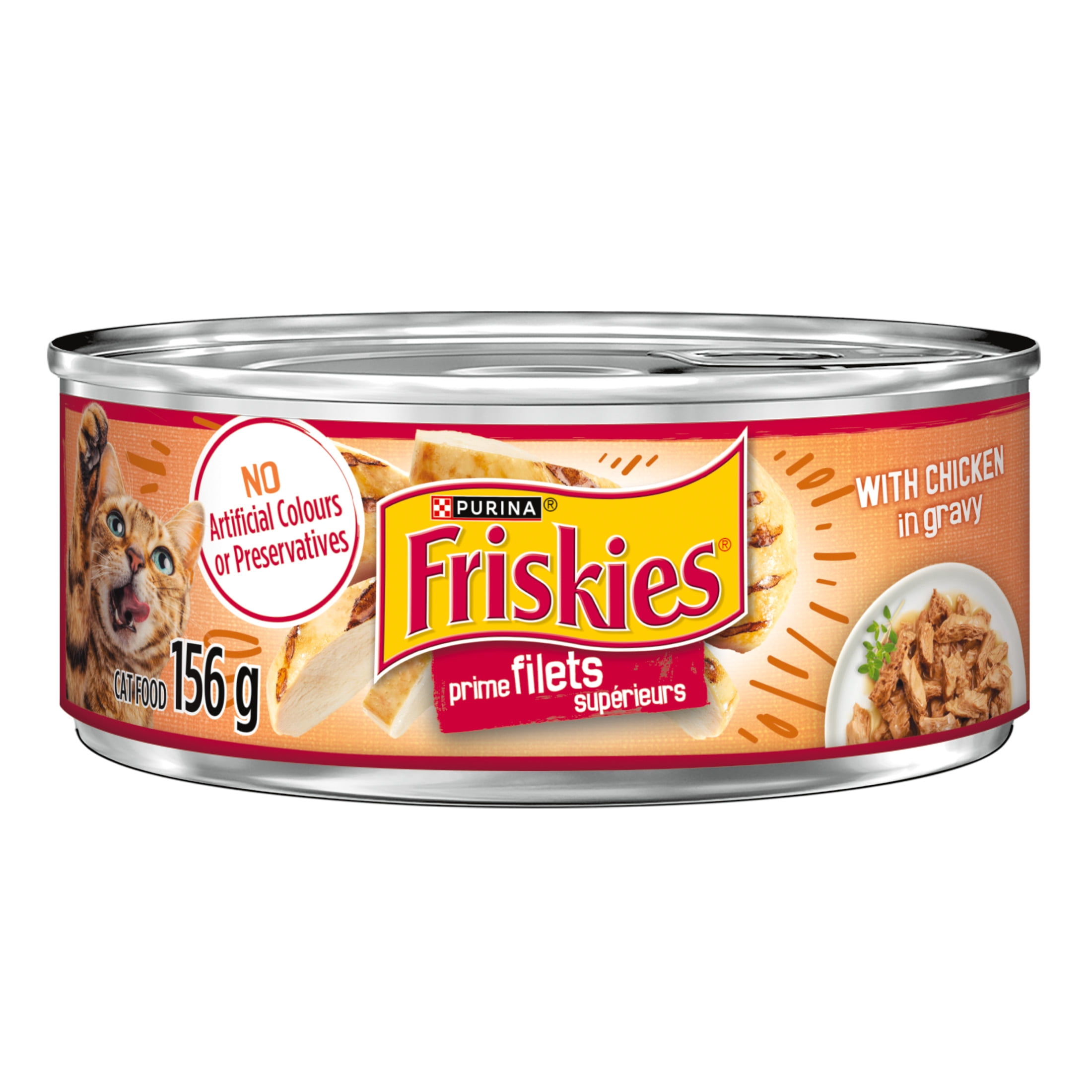 Friskies Prime Filets Chicken in Gravy, Wet Cat Food 156g