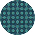 thumbnail image 1 of Ahgly Company Machine Washable Indoor Round Transitional Deep-Sea Blue Area Rugs, 5' Round, 1 of 7