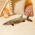 thumbnail image 4 of R-857 Green B Simulation Pike Fish Plush Toy 60Cm Cotton Material Soft Stuffed Animal For Kids #82C32, 4 of 6