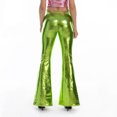 thumbnail image 3 of Pantalon à Taille Élastique pour Femmes Pantalon Évasé Style Boîte de Nuit pour Femmes Pantalon Moulant Micro Extensible Multicolore Pantalon Taille Haute pour Femmes Pantalon pour Femmes à Taille Élastique, 3 of 4