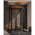 thumbnail image 3 of Power Cage Squat Rack with Cable Crossover System – 2000LBS Capacity, LAT Pull-Down & Pulley System, 84''H x 48''W x 72''L, Orange & Black Home Gym Equipment for Strength Training (1-Piece), 3 of 6