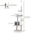 thumbnail image 2 of CoSoTower Cat Tree Floor to Ceiling Cat Tower Height Adjustable( 85-101 Inches), Tall Large Cat Climbing Activity Center with Scratching Posts Cat Condo Cozy Bed, Grey, 2 of 7