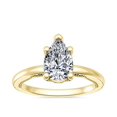 thumbnail image 1 of 1.15 T.C.W Pear Shape Natural Diamond Latest Design Solitaire Wedding Ring for Ladies Solid 14K Yellow Gold Size 8, 1 of 8