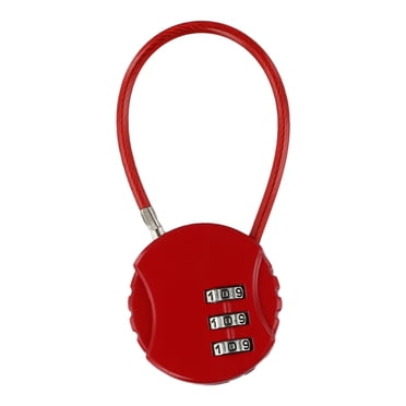 3 Digit Combination Padlock Heavy Duty Outdoor Lock Gym Travel Luggage Locker Red