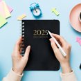 thumbnail image 4 of Meitianfacai Coil Planner 2025 Weekly Planner Diary A5 Taped Notebook Book, Black, 4 of 5