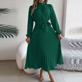 thumbnail image 2 of Birdeem Robes pour Femmes Manches Longues Mode Couleur Unie Col Montant Taille Robes Manches Longues pour Femmes, 2 of 5